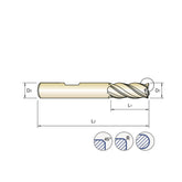 Chamfer GMF53 / GMF57 ,  Corner Radius GMF55 / GMF59, Ball Nose GMG56 Carbide, 4 Flute Multiple Length V7 PLUS A  END MILLS