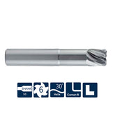 G-SA300-WF-RN6  6 Flutes, Corner Radius, Long Neck - Big-tools Industrial Supply Tools for Metal Cutting