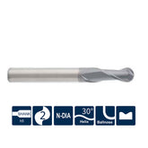 G-SG200-M-B2 2 Flute Ballnose Coated Endmills - Big-tools Industrial Supply Tools for Metal Cutting