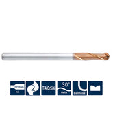 G-SH260-BH2-H  2 Flutes, Ballnose, with Long Shank Length - Big-tools Industrial Supply Tools for Metal Cutting
