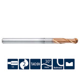G-SH260-BN2-H  2 Flutes, Ballnose, with Long Neck - Big-tools Industrial Supply Tools for Metal Cutting