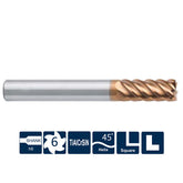 G-SH260-SH6-H  6 Flutes, Long Shank, Square - Big-tools Industrial Supply Tools for Metal Cutting