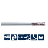 G-SH360-BH2  2 Flutes, Ballnose, with Long Shank Length - Big-tools Industrial Supply Tools for Metal Cutting