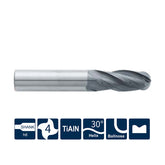 G-SN200-B4  4 Flutes,Ballnose,with Unequal Tooth Pitch - Big-tools Industrial Supply Tools for Metal Cutting
