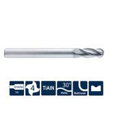 G-SN200-BH4  4 Flutes, Ballnose,with Unequal Tooth Pitch, Long Shank - Big-tools Industrial Supply Tools for Metal Cutting