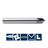 G-UP210-L90 4 Flute Chamfered Coated Endmills (90°) - Big-tools Industrial Supply Tools for Metal Cutting