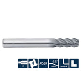 G-UP210-R4A 4 Flute Corner Radius Coated Endmills (45°Helix Angle) - Big-tools Industrial Supply Tools for Metal Cutting
