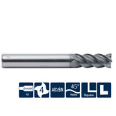 G-UP210-S4A 4 Flute Square Head Coated Endmills (45°Helix Angle) - Big-tools Industrial Supply Tools for Metal Cutting