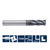 G-US200-S4 4 Flute Flat Coated Endmills - Big-tools Industrial Supply Tools for Metal Cutting