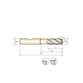 Square UGMF73,  Corner Radius UGMF75, Carbide, 4 Flute Extended Reach V7 PLUS A  END MILLS