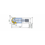 2F 16/20/25/30/32-M Ball nose end mills for rough or semi-finish profiling with T-FLEXTEC modular adaptation with one insert of both internal and external pockets in diameters of 16/20/25/30/32 mm - Big-tools Industrial Supply Tools for Metal Cutting