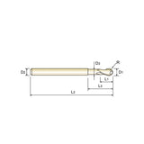 2 Flute 15° Helix Stub Cut Length Ball Nose Carbide X-Power Pro End Mills GM109 Series Plain Shank