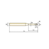 2 Flute Ball Nose for Rib Processing Carbide X-Power Pro End Mills GM967 Series Plain Shank