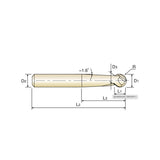 2 Flute Long Length Ball Nose (MMC - Sphere Type)Carbide X-Power Pro End Mills GM096 Series Plain Shank