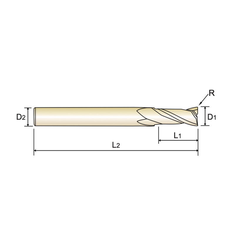 2 Flute Long Length Corner Radius Carbide X-Power Pro End Mills GM818 Series Plain Shank - Big-tools Industrial Supply Tools for Metal Cutting