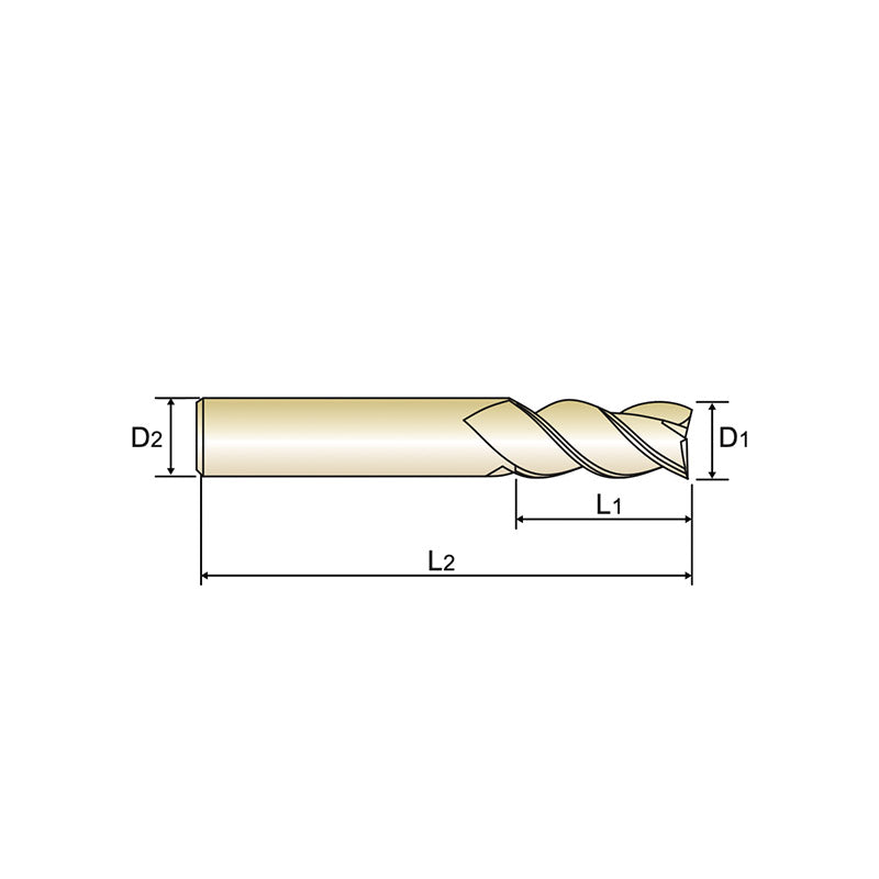2 Flute Short Length Carbide X-Power Pro End Mills GM895 Series Plain Shank