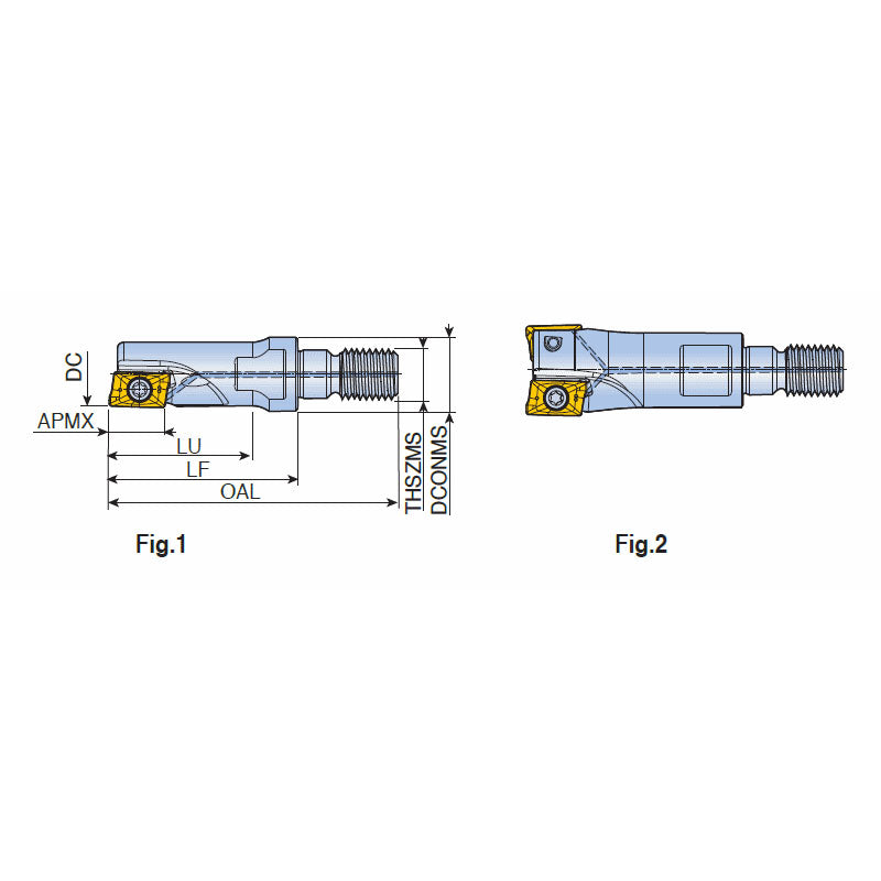2S-TE90AP-M-09 90° Modular end mills with T-FLEXTEC adaptation & high positive two helical cutting edges of APKT 09 inserts - Big-tools Industrial Supply Tools for Metal Cutting