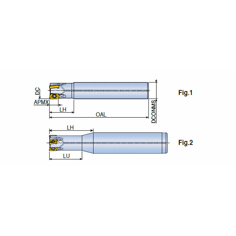2S-TE90CV-05 End mills with unique high positive V shape inserts of two cutting edges for shouldering and high feed milling - Big-tools Industrial Supply Tools for Metal Cutting