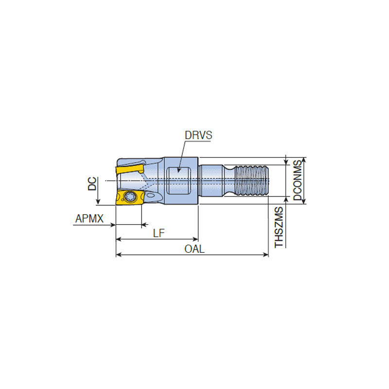 2S-TE90CV-M-05 End mills with T-FLEXTEC modular adaptation & unique high positive & rigid V shape inserts of two cutting edges for shouldering and high feed milling - Big-tools Industrial Supply Tools for Metal Cutting