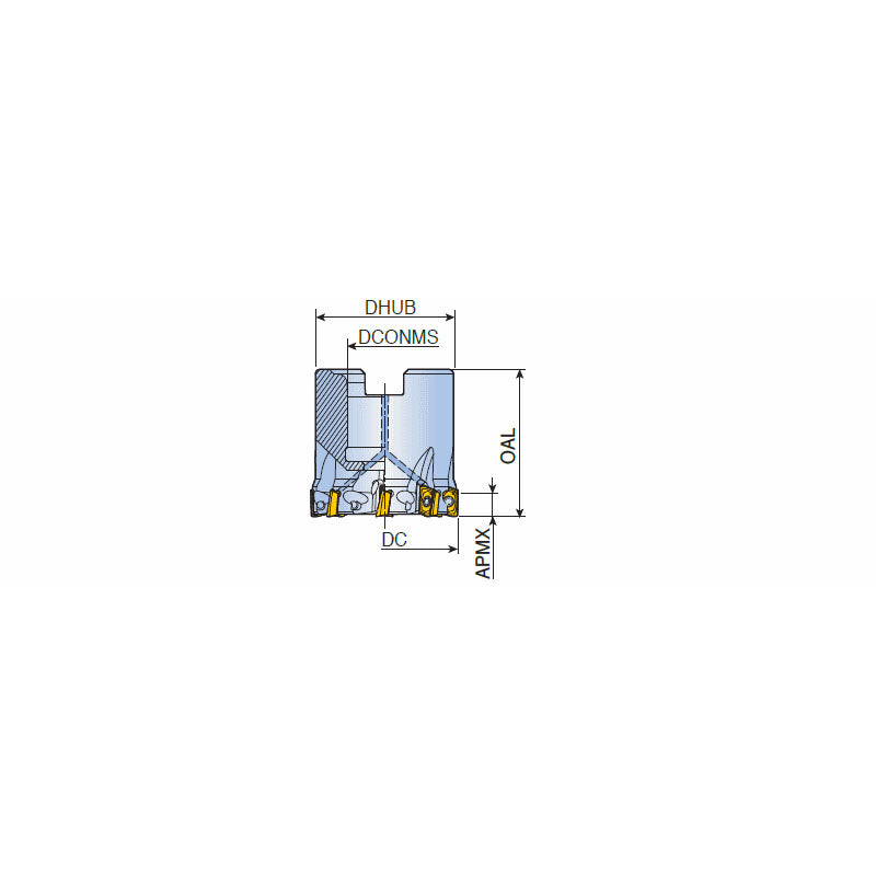 2S-TFM90AP-R-09 90° Face mills with high positive two helical cutting edges of APKT 09 inserts - Big-tools Industrial Supply Tools for Metal Cutting