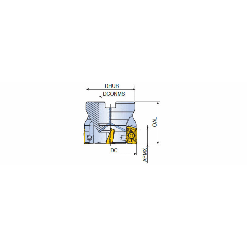 2S-TFM90AP-R-19 90° Face mills with strong APKT 19 inserts for roughing of heavy industry parts of wind mills and power generations - Big-tools Industrial Supply Tools for Metal Cutting