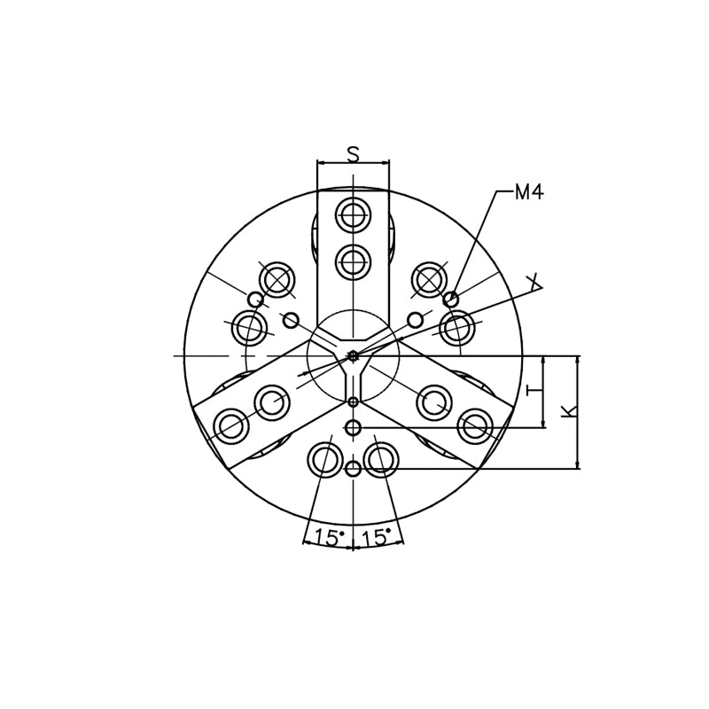 3-Jaw Clined Pull Air-Tight Power Chuck BC530-YX-306-A205  BC530-YX-308-A205 - Big-tools Industrial Supply Tools for Metal Cutting