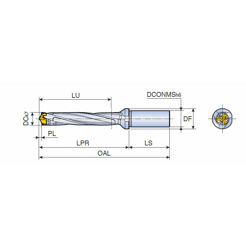 3ED-5XD (Cylindrical Shank) Head changeable 3 flute drills with cylindrical shank (5xD)and coolant holes - Big-tools Industrial Supply Tools for Metal Cutting