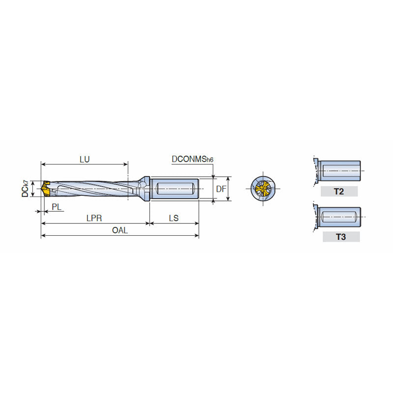 3ED-5XD (Weldon Shank) Head changeable 3 flute drills with coolant holes for high productivity - Big-tools Industrial Supply Tools for Metal Cutting