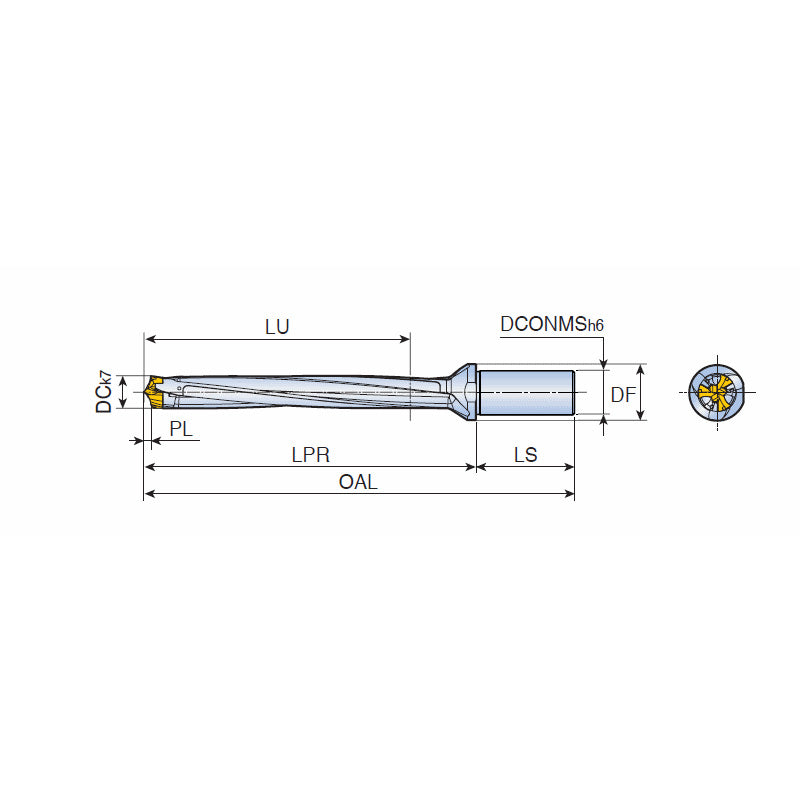 3ED-8XD (Cylindrical Shank) Head changeable 3 flute drills with cylindrical shank and coolant holes - Big-tools Industrial Supply Tools for Metal Cutting