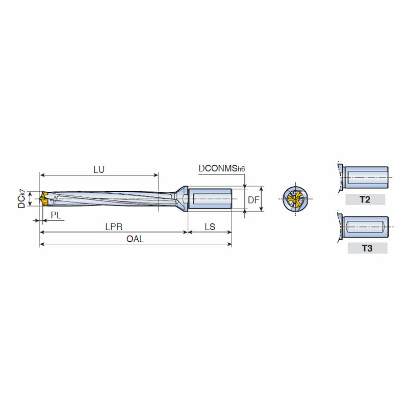 3ED-8XD (Weldon Shank) Head changeable 3 flute drills with coolant holes for high productivity - Big-tools Industrial Supply Tools for Metal Cutting