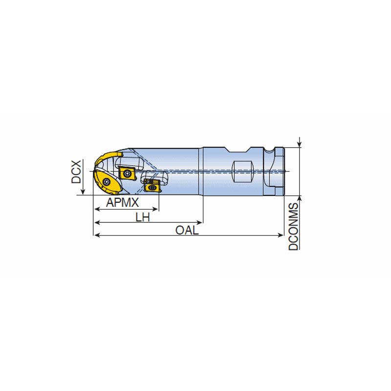 3F 50-CN Three effective ball nose end mills with combination shank & unique double-sided inserts of 3FB for high productivity in diameter of 50 mm - Big-tools Industrial Supply Tools for Metal Cutting