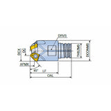3P-TCF 45-S-04 Modular head for 45° chamfering with MAXIRUSH adaptation & 3 no. of 3PK(H)T 04 inserts - Big-tools Industrial Supply Tools for Metal Cutting