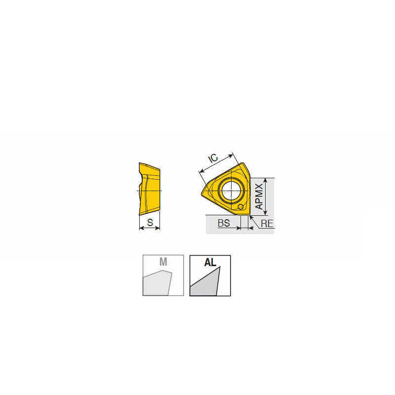 3PHT 06-AL High positive & top polished & periphery ground inserts 3PHT with 3 cutting edges for aluminum & non-ferrous materials - Big-tools Industrial Supply Tools for Metal Cutting