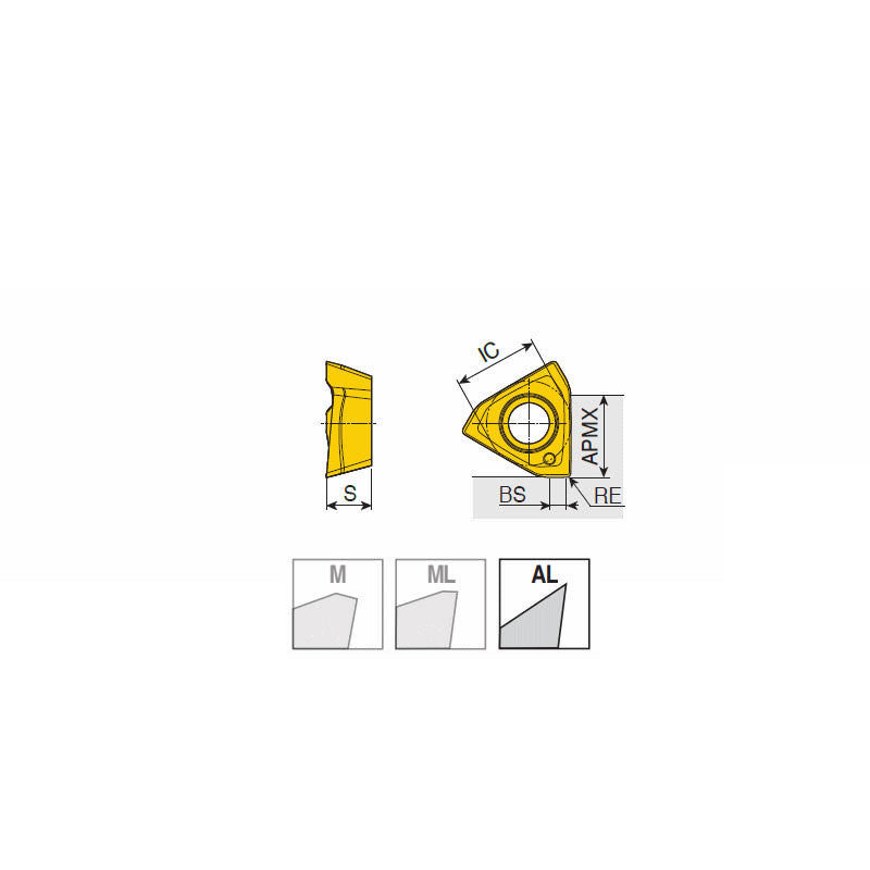 3PHT 15-AL High positive & top polished & periphery ground inserts 3PHT with 3 cutting edges for aluminum & non-ferrous materials - Big-tools Industrial Supply Tools for Metal Cutting