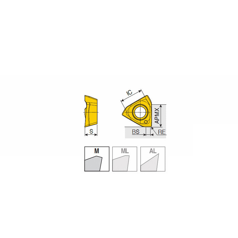 3PHT 10-M High positive inserts 3PHT with three helical cutting edges for 90° shoulders & general machining - Big-tools Industrial Supply Tools for Metal Cutting