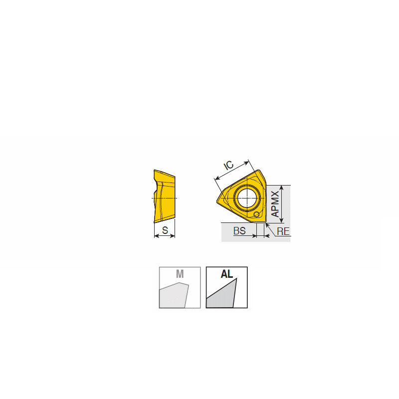 3PHT 19-AL  High positive & top polished & periphery ground inserts 3PHT with 3 cutting edges for aluminum & non-ferrous materials - Big-tools Industrial Supply Tools for Metal Cutting