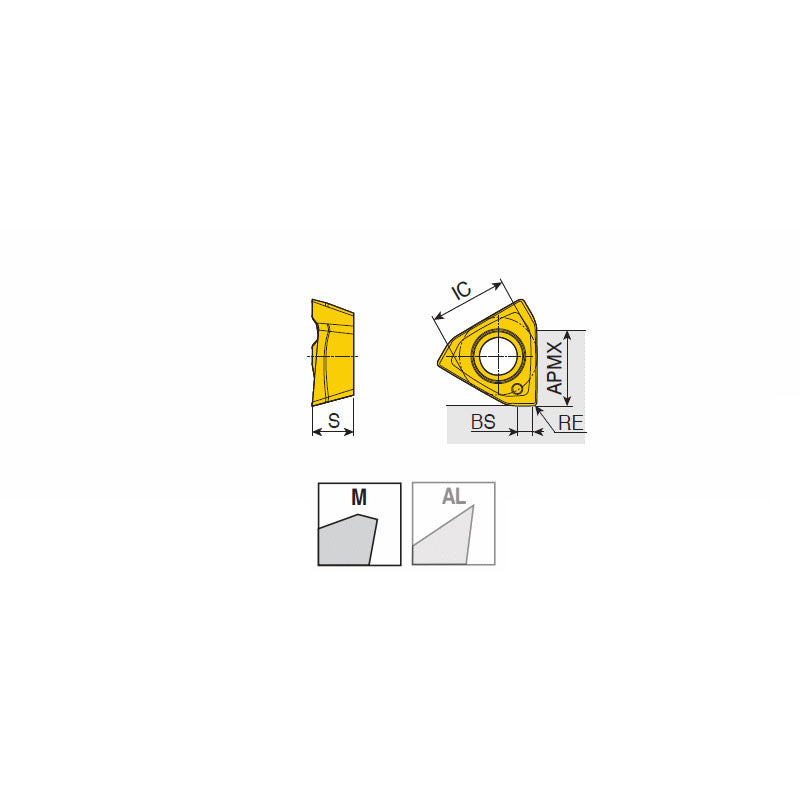 3PHT 19-M High positive inserts 3PHT with three helical cutting edges for 90° shoulders & general machining - Big-tools Industrial Supply Tools for Metal Cutting