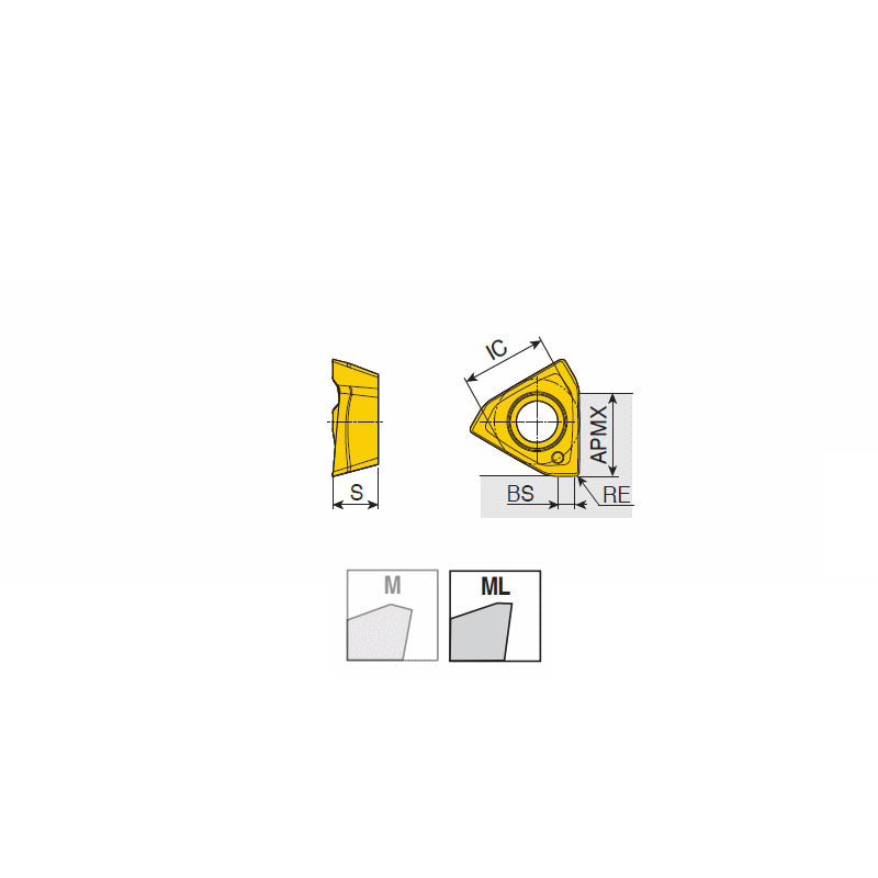 3PKT 15-ML High positive inserts 3PKT with 3 helical cutting edges for 90° shoulders & exotic materials & light machining from sharp geometry - Big-tools Industrial Supply Tools for Metal Cutting