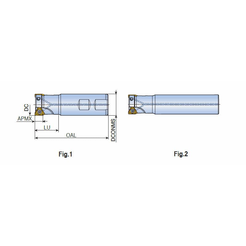 3P TE90-19 90° End mills with high positive three helical cutting edges inserts of 3PK(H)T 19 - Big-tools Industrial Supply Tools for Metal Cutting