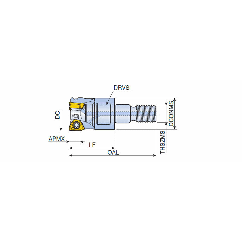 3P TE90-M-04 90° Modular end mills with T-FLEXTEC adaptation & high positive three helical cutting edges of 3PKT 04 inserts - Big-tools Industrial Supply Tools for Metal Cutting