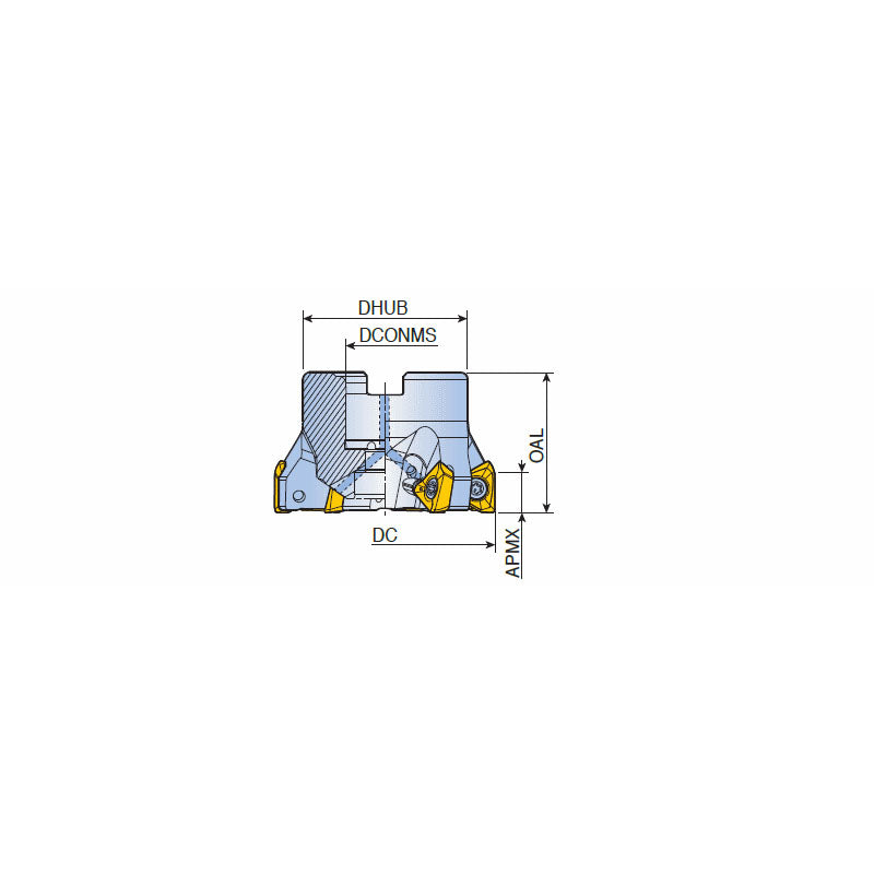 3P TF90-R-06 90° Face mills with high positive three helical cutting edges inserts of 3PK(H)T 06 - Big-tools Industrial Supply Tools for Metal Cutting
