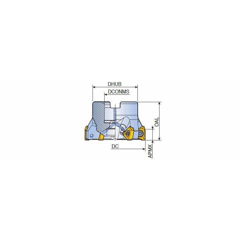 3P TF90-R-10 90° Face mills with high positive three helical cutting edges inserts of 3PK(H)T 10 - Big-tools Industrial Supply Tools for Metal Cutting