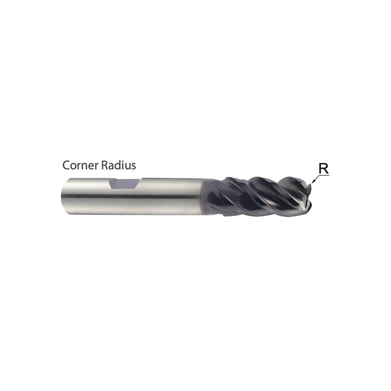 4 Flute Standard Length TitaNox-POWER End Mills Corner Radius .010/.030/.060/090/.125/.190 UGMG43 Series