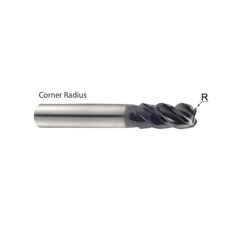 4 Flute Double Core Standard Length TitaNox-POWER EHE54 End Mills Corner Radius .010/.015/.030/.060 UGMG42 Series