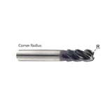 4 Flute Double Core Standard Length TitaNox-POWER EHE54 End Mills Corner Radius .010/.015/.030/.060 UGMG42 Series