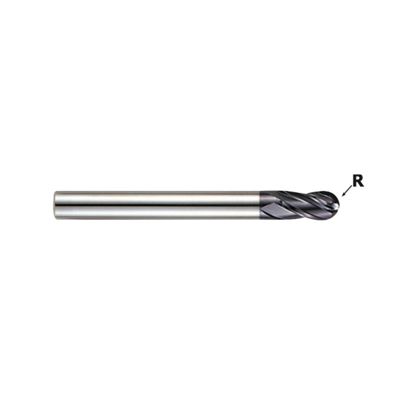4 Flute Long Length Ball Nose Carbide X-Power Pro End Mills GM210 Series Plain Shank