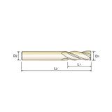 4 Flute SEME71025～SEME7106012 Carbide 4G Mill End Mills Plain Shank SEME71 Series