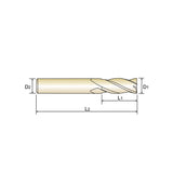 4 Flute Short Length Carbide X-Power Pro End Mills GM811 Series Plain Shank