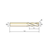 4 Flute Stub Length Stub Length Corner Radius Carbide X-Power Pro End Mills GM639 Series
