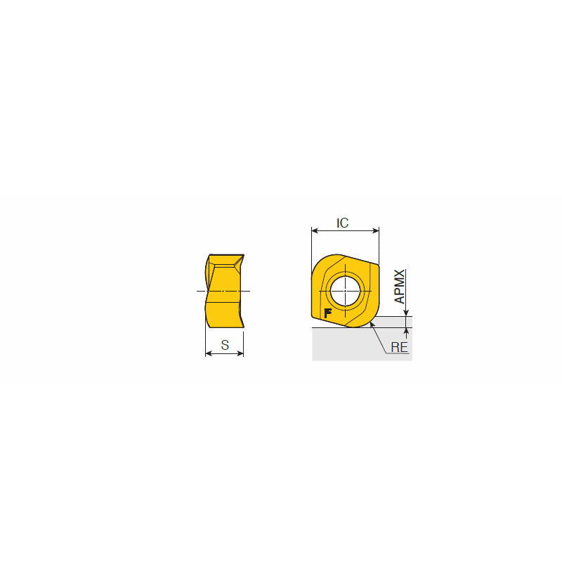 4NKT 14-HF Double-sided inserts with four high positive helical cutting edges for High feed milling in max. depth of cut ap 3.0 mm - Big-tools Industrial Supply Tools for Metal Cutting